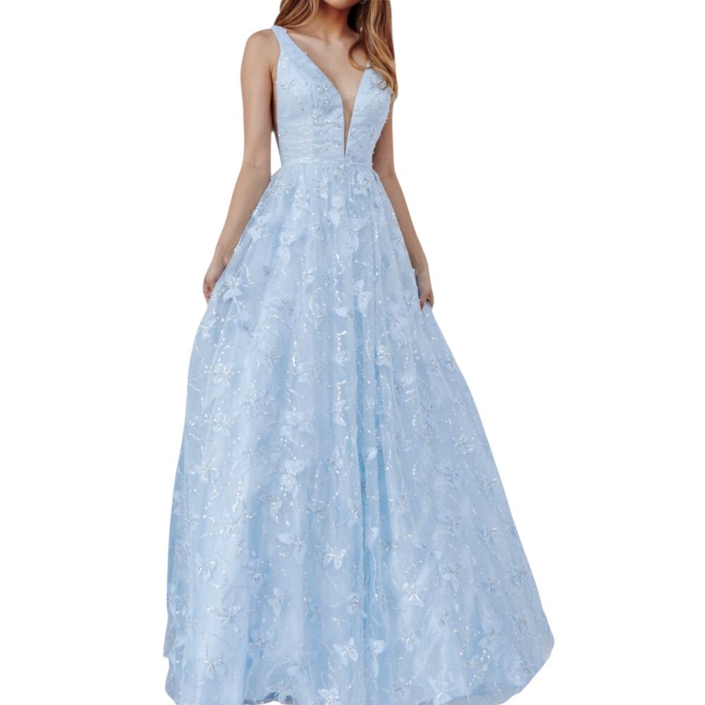 JOVANI Gown Dress 12 NEW Butterflies Beaded Prom Princess Formal Dance Ball